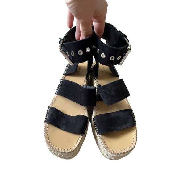 Rag & Bone Tara Black Suede Espadrille Platforms size 38.5 US 8.5 - Picture 4 of 13